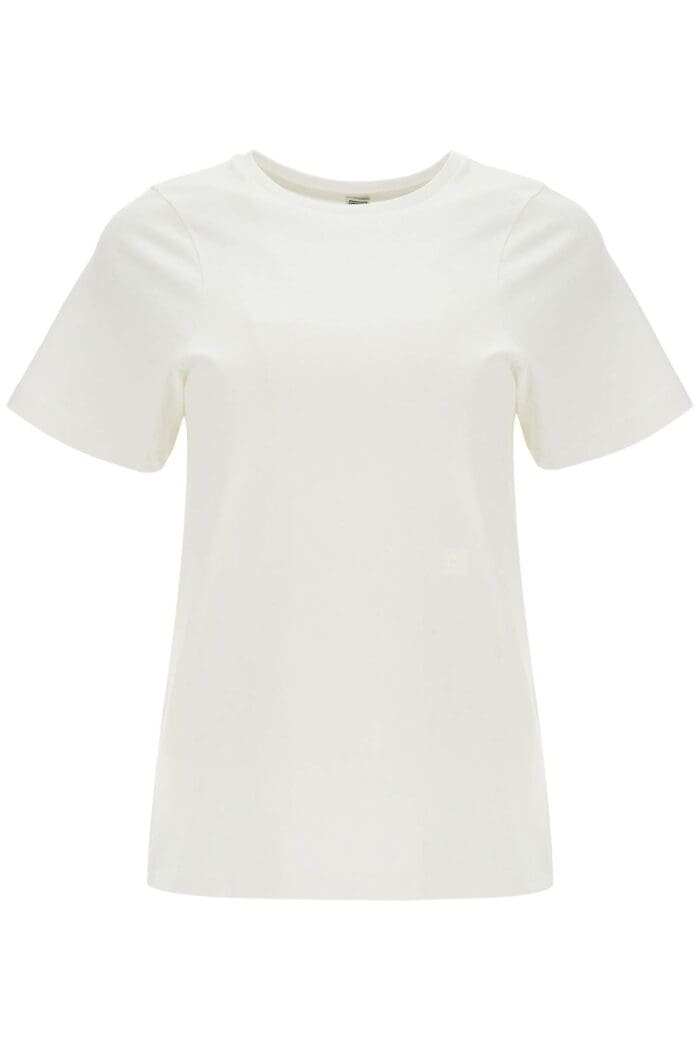 TOTEME Off-white Organic Cotton T-shirt With Curved Seams