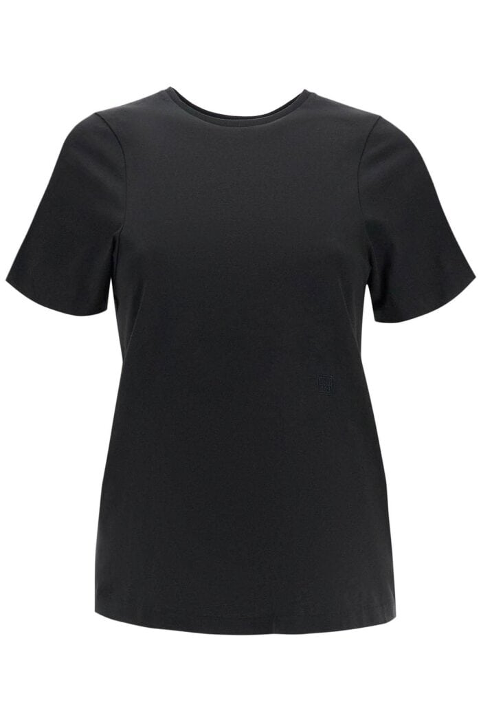 TOTEME Organic Cotton T-shirt Curved Seams Black