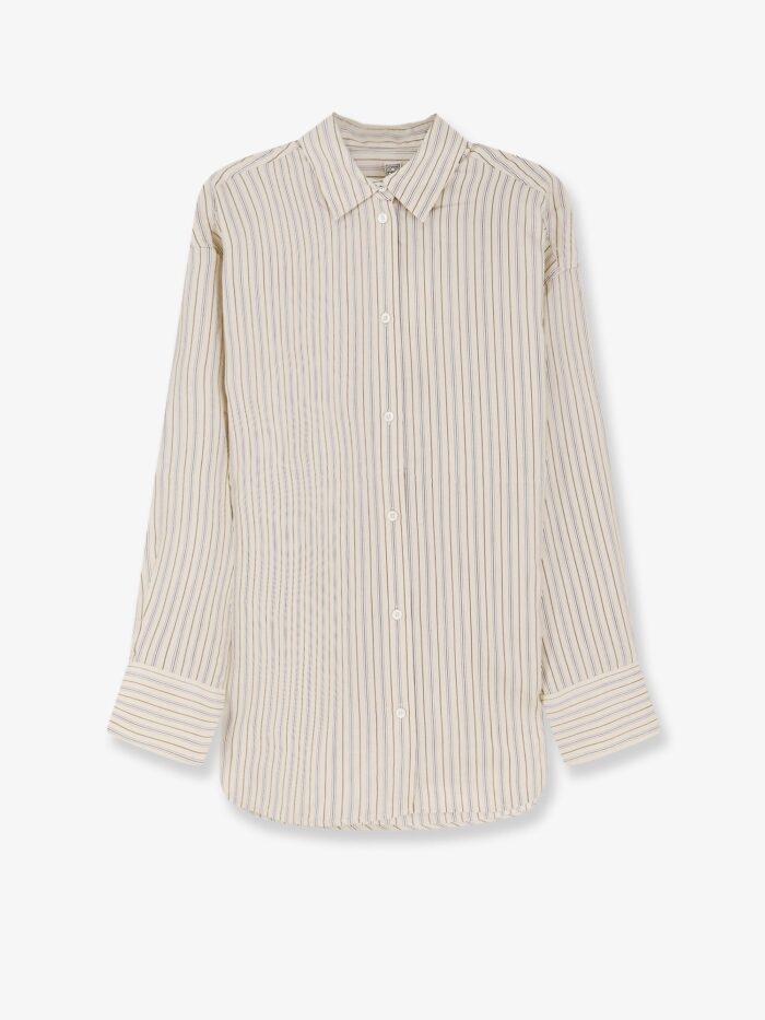 toteme oversized striped silk shirt TOTEME Oversized Striped Silk Shirt