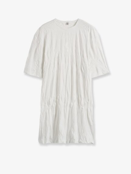 TOTEME Relaxed Fit Short Cotton Blend Dress