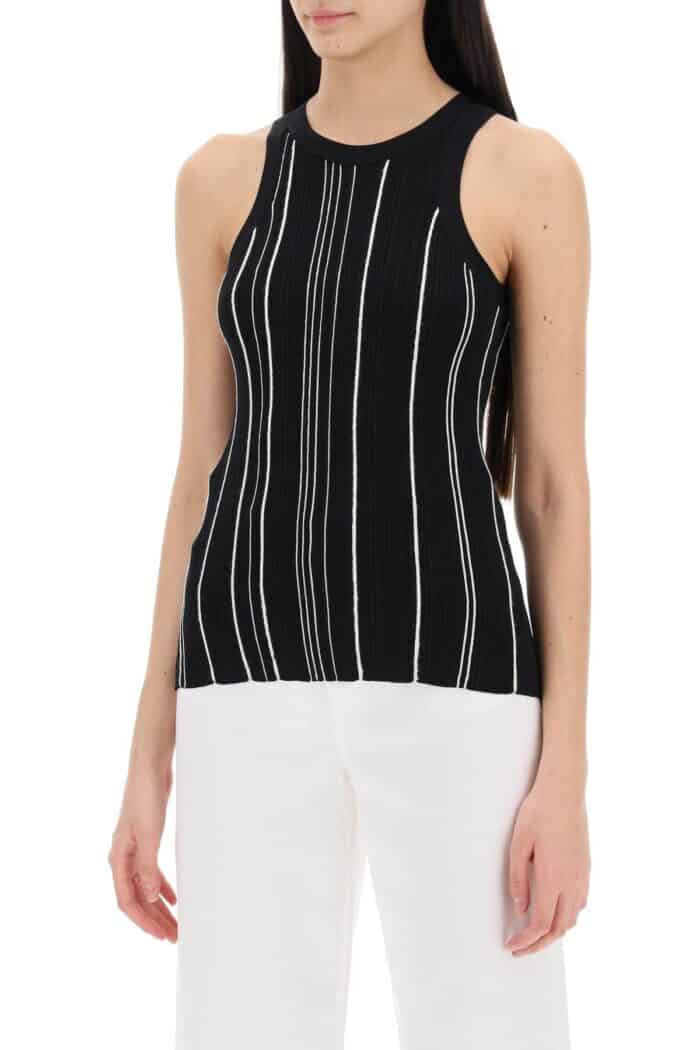 TOTEME Ribbed Knit Tank Top With Spaghetti