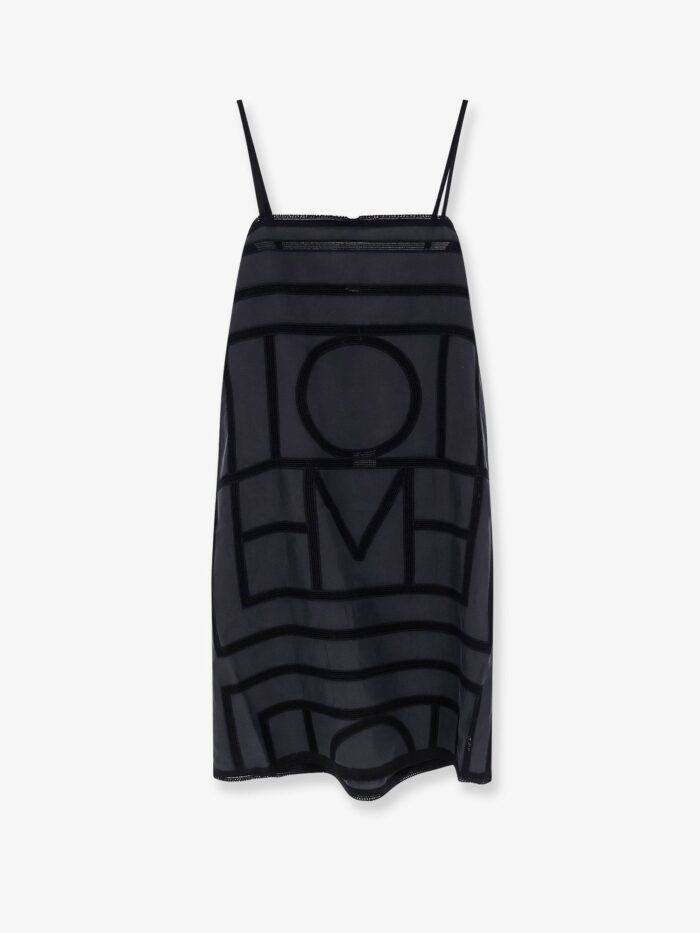 TOTEME Short Silk Dress With All-over Monogram