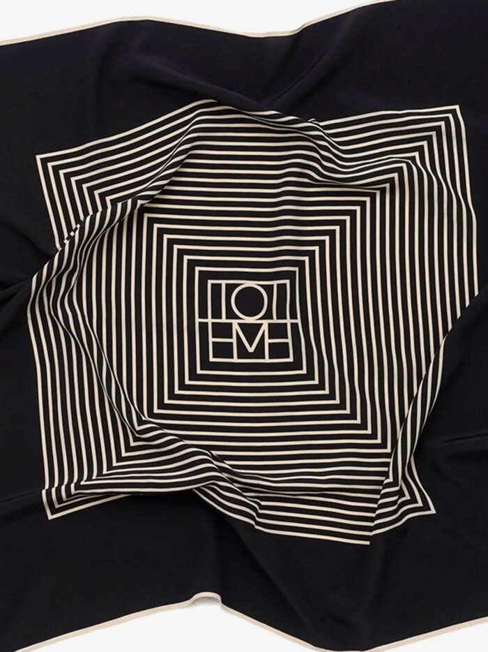 TOTEME Silk Foulard With Centered Monogram Print
