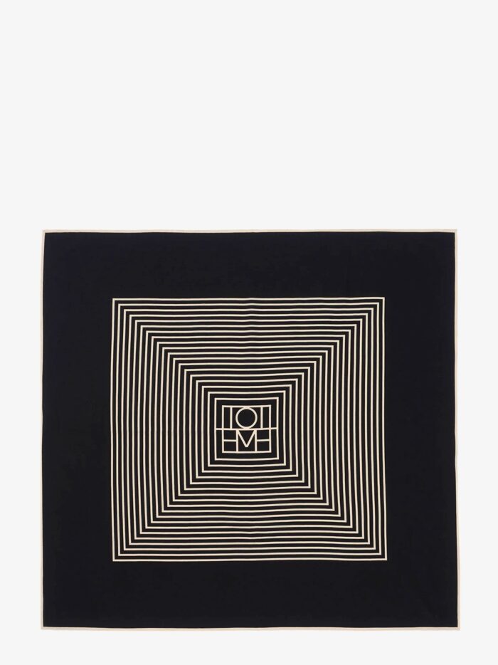 TOTEME Silk Foulard With Centered Monogram Print