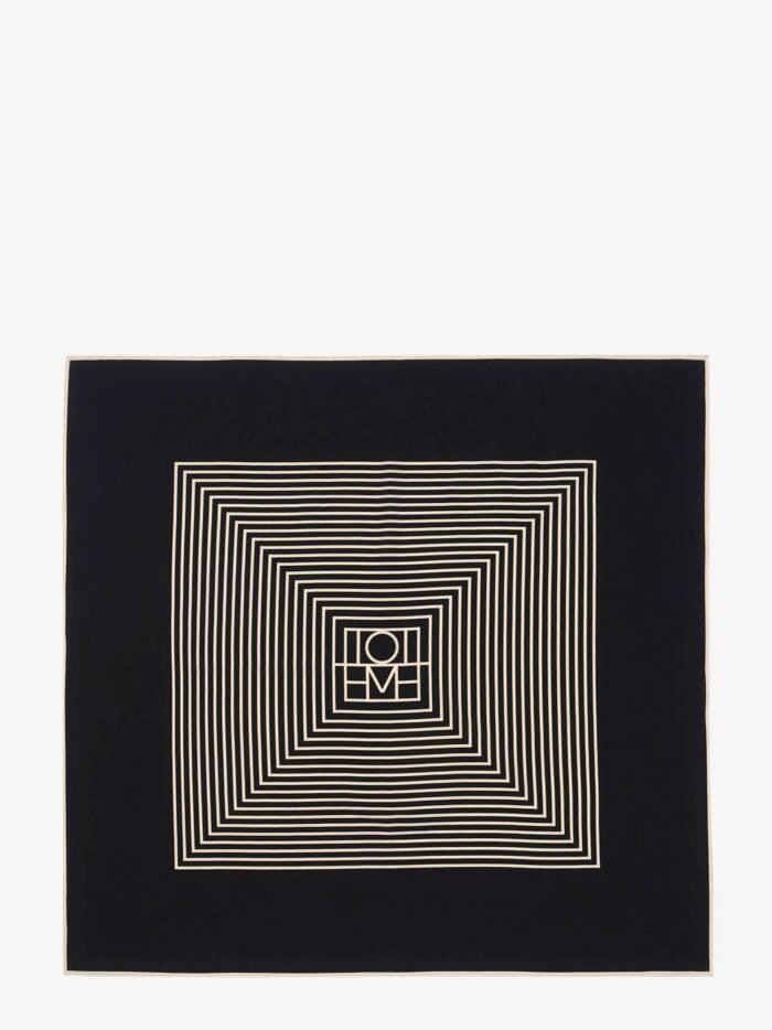 TOTEME Silk Foulard With Centered Monogram Print