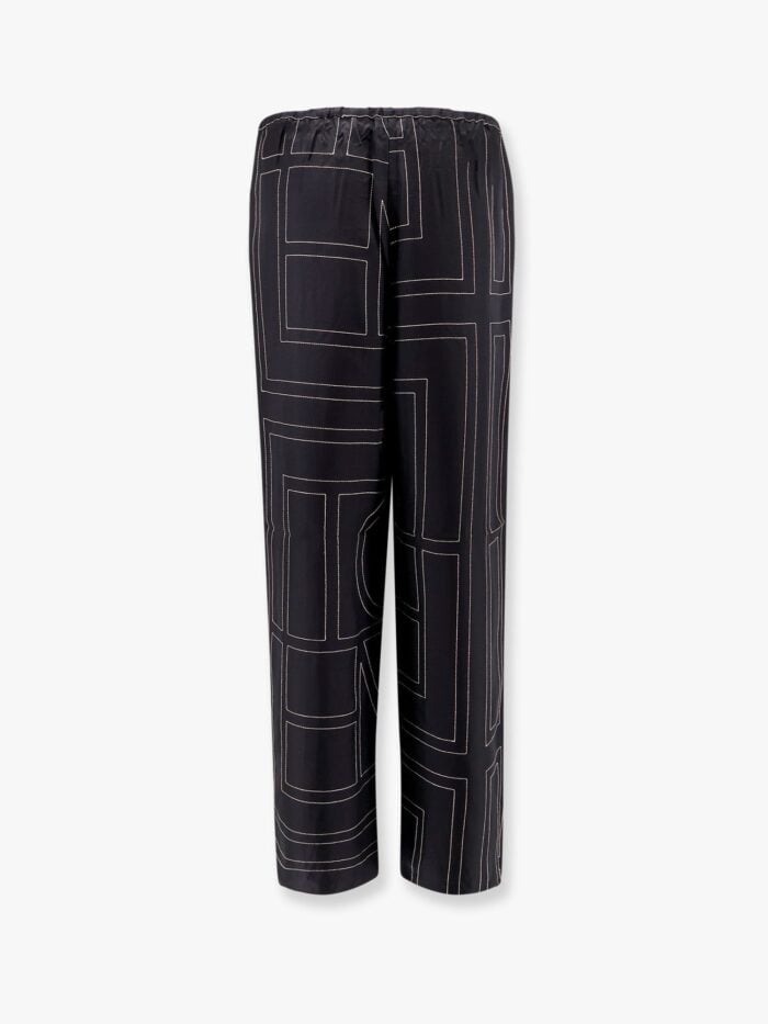 TOTEME Silk Pajamas Trouser With Monogram Embroidery