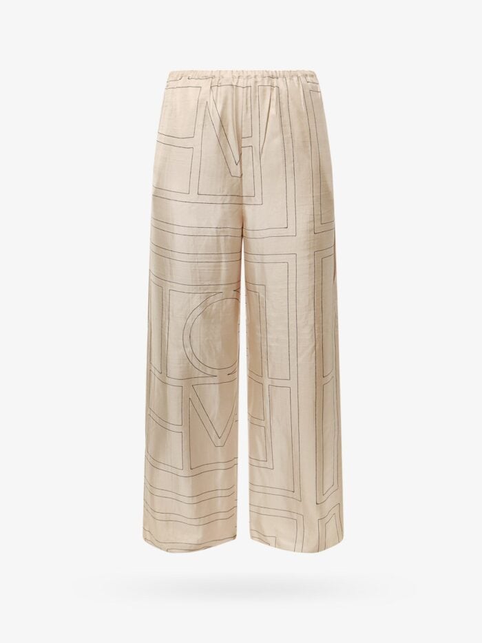 TOTEME Silk Pajamas Trouser With Monogram Embroidery