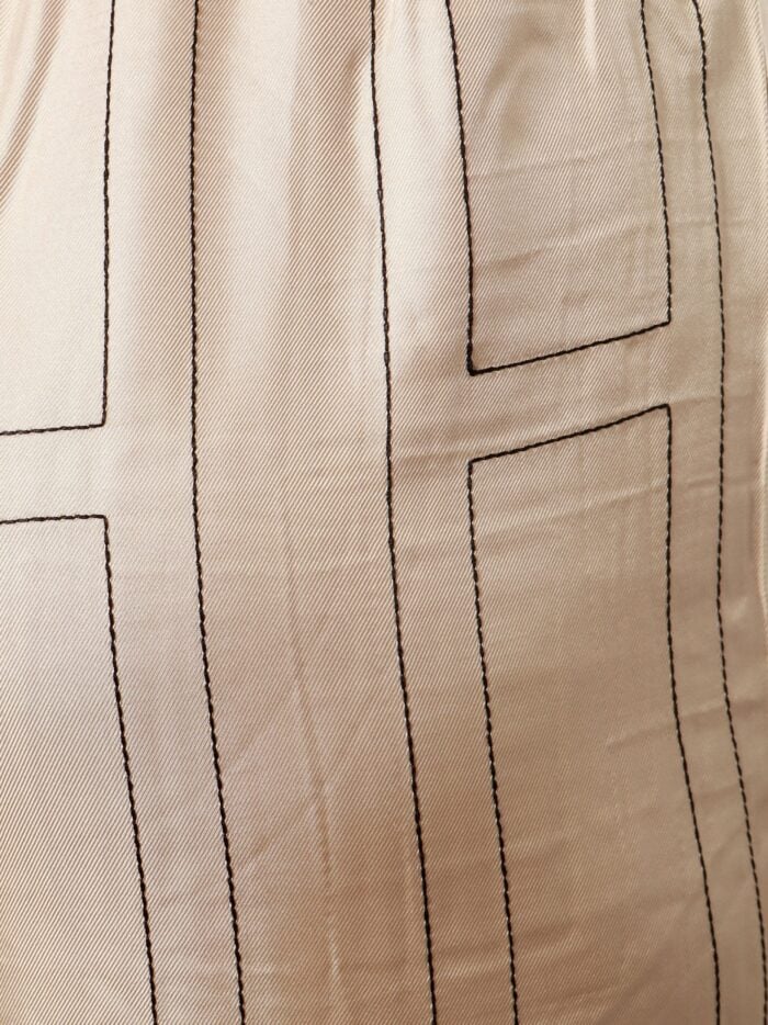 TOTEME Silk Pajamas Trouser With Monogram Embroidery