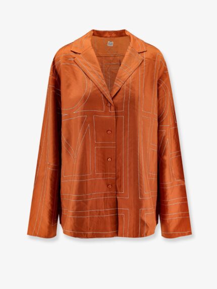 TOTEME Silk Shirt With Monogram Logo Embroidery