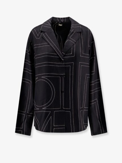 TOTEME Silk Shirt With Monogram Logo Embroidery
