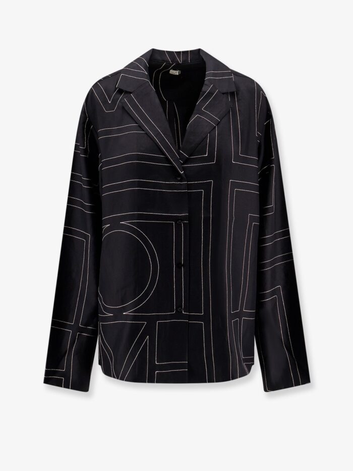 TOTEME Silk Shirt With Monogram Logo Embroidery