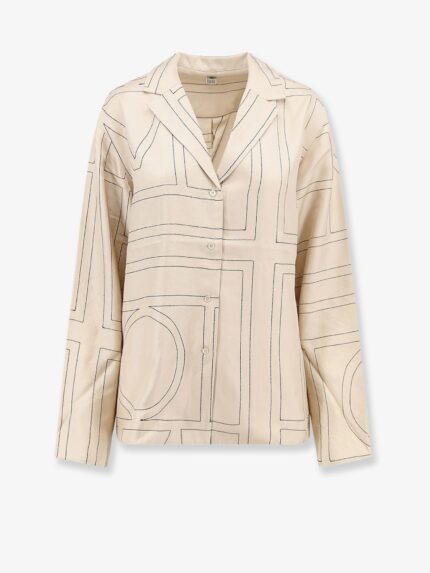 TOTEME Silk Shirt With Monogram Logo Embroidery