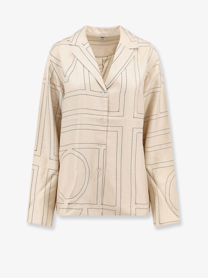 TOTEME Silk Shirt With Monogram Logo Embroidery