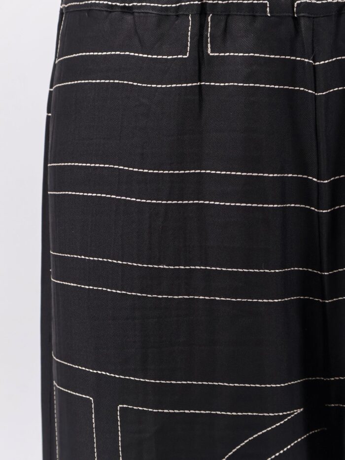 TOTEME Silk Trousers With Monogram Logo Embroidery