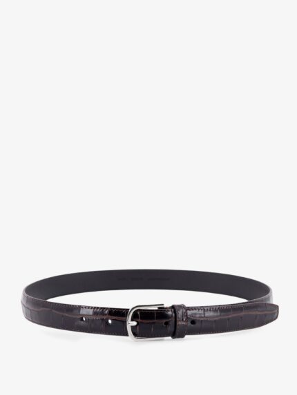 TOTEME Slim Croco-Embossed Leather Belt