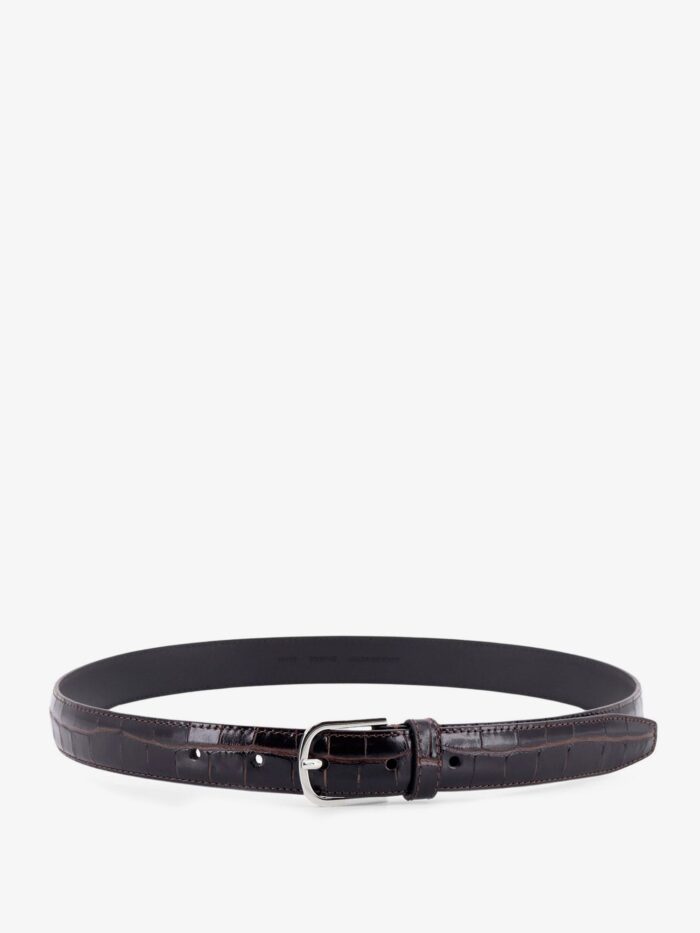 TOTEME Slim Croco-Embossed Leather Belt
