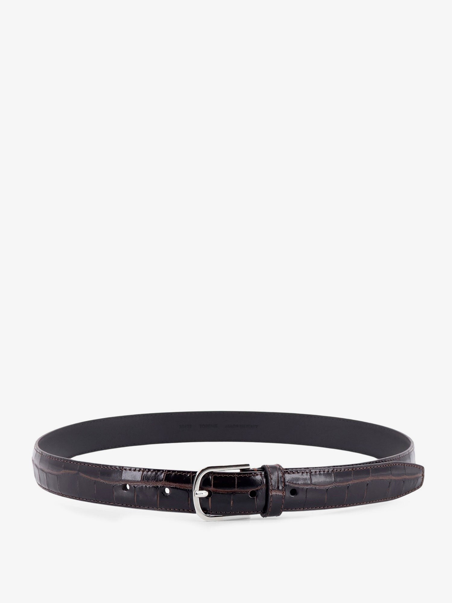 TOTEME Slim Croco-Embossed Leather Belt