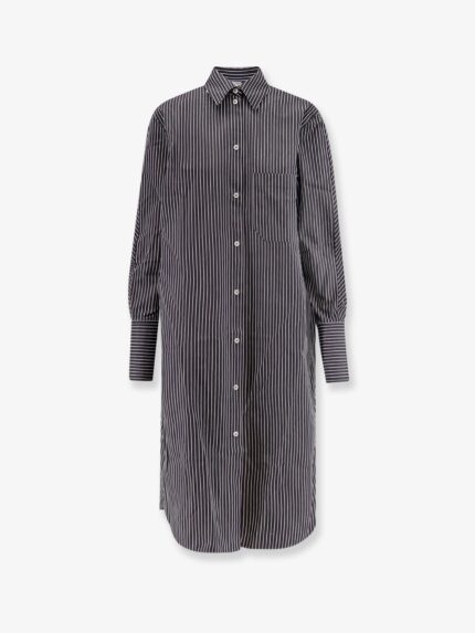 TOTEME Striped Kimono-Sleeve Shirtdress