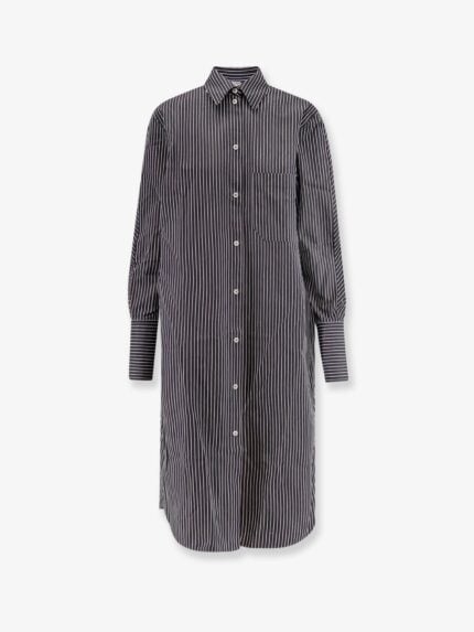 TOTEME Striped Kimono-Sleeve Shirtdress