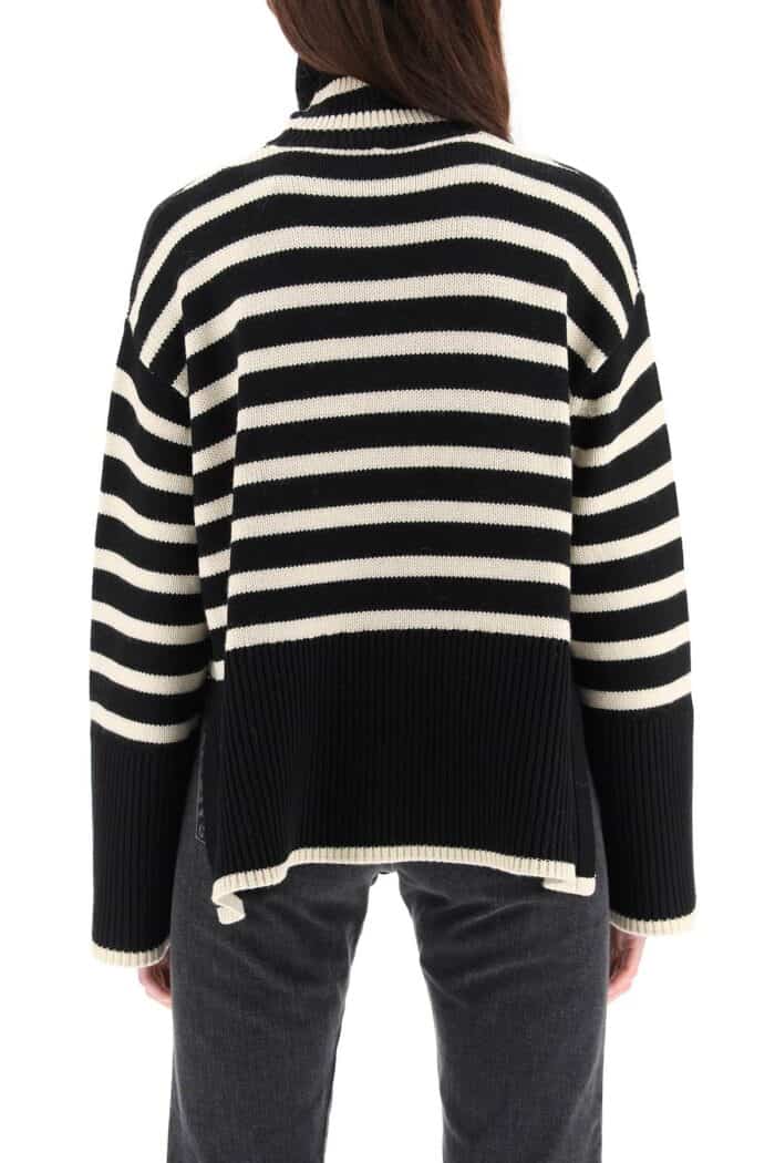 TOTEME Striped Wool Cotton Turtleneck