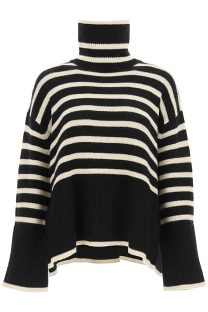 TOTEME Striped Wool Cotton Turtleneck