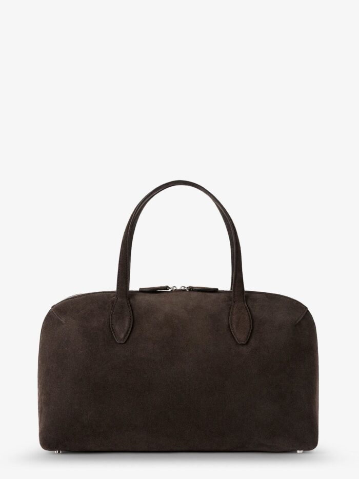 toteme suede crossybody bag with lettering logo on the front TOTEME Suede Crossybody Bag With Lettering Logo On The Front