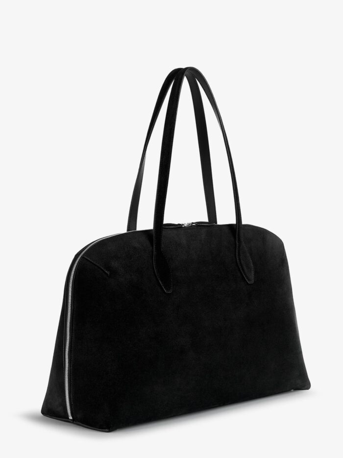 toteme suede handbag with engraved logo on the front TOTEME Suede Handbag With Engraved Logo On The Front