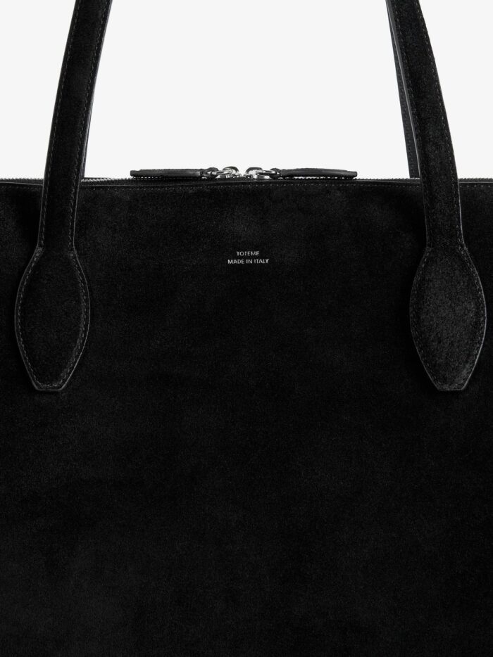 toteme suede handbag with engraved logo on the front TOTEME Suede Handbag With Engraved Logo On The Front