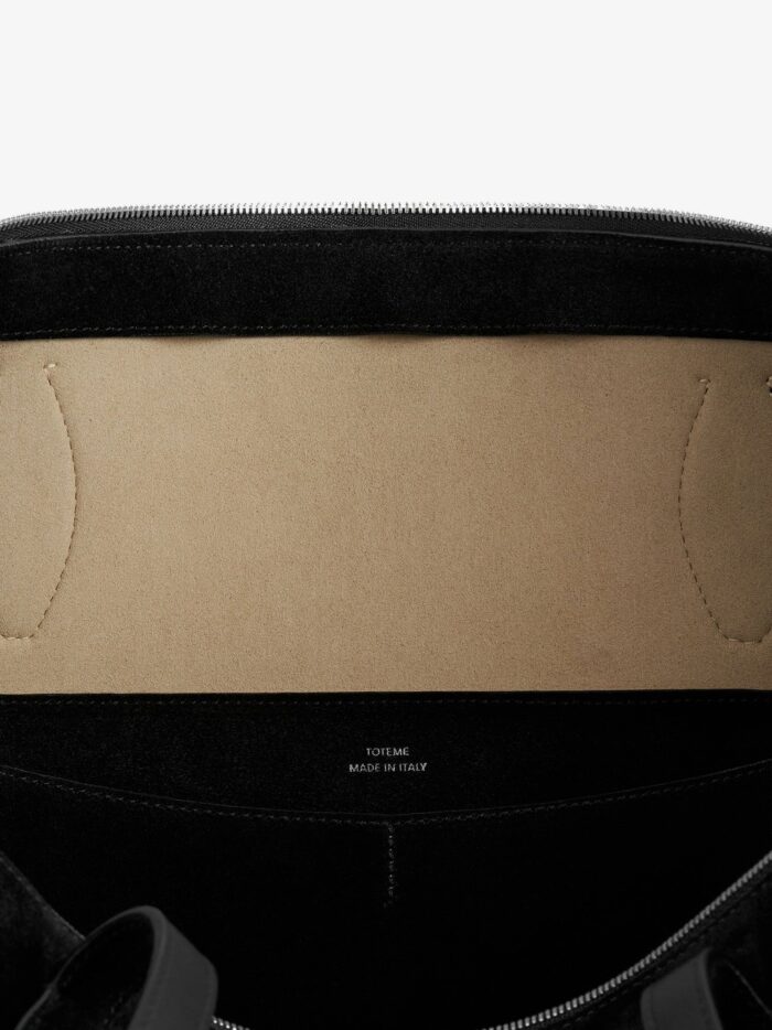 toteme suede handbag with engraved logo on the front TOTEME Suede Handbag With Engraved Logo On The Front