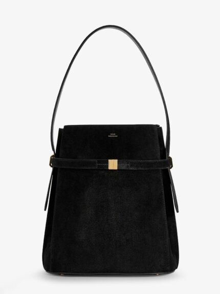 TOTEME Suede Shoulder Bag With Metal Detail On The Front