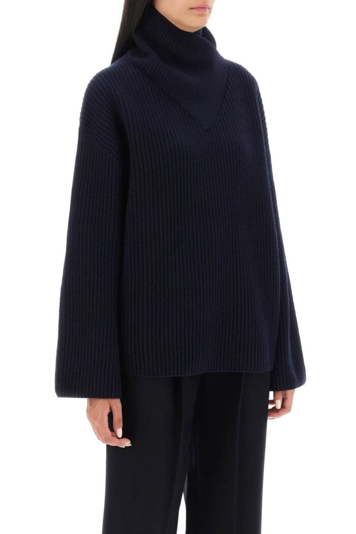 Toteme Sweater With Wrapped Funnel Neck