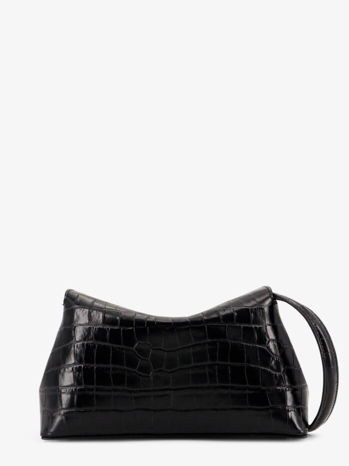 TOTEME T-Lock Clutch Leather Shoulder Bag With Croco Effect