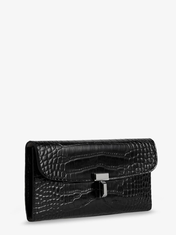 TOTEME T-Lock Croco Print Leather Wallet