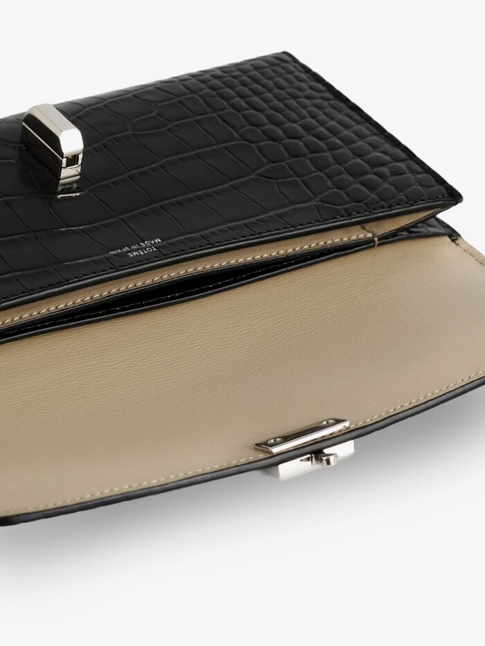 TOTEME T-Lock Croco Print Leather Wallet