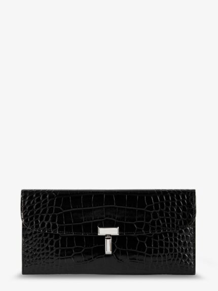 TOTEME T-Lock Croco Print Leather Wallet