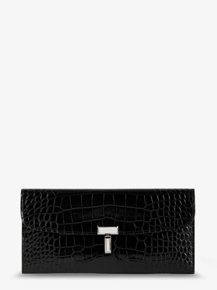 TOTEME T-Lock Croco Print Leather Wallet