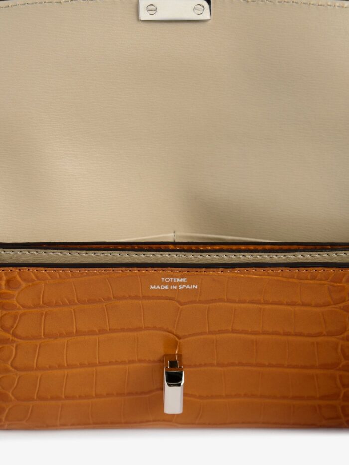 TOTEME T-Lock Crocodile-print Leather Wallet