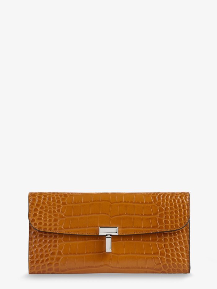 TOTEME T-Lock Crocodile-print Leather Wallet