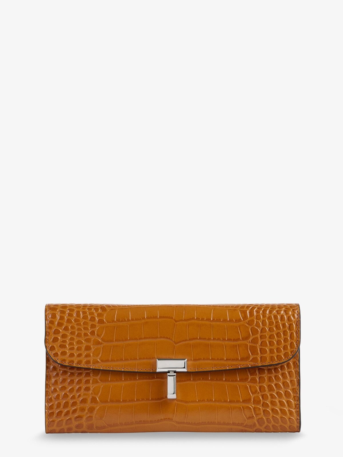TOTEME T-Lock Crocodile-print Leather Wallet