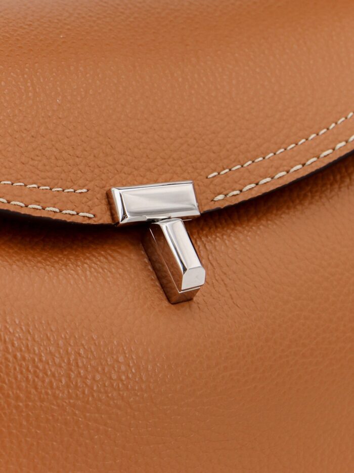 TOTEME T-Lock Hammered Leather Handbag