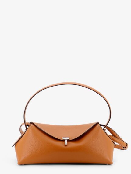 TOTEME T-Lock Hammered Leather Shoulder Bag