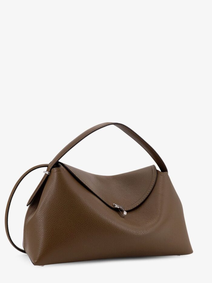 TOTEME T-Lock Hammered Leather Shoulder Bag