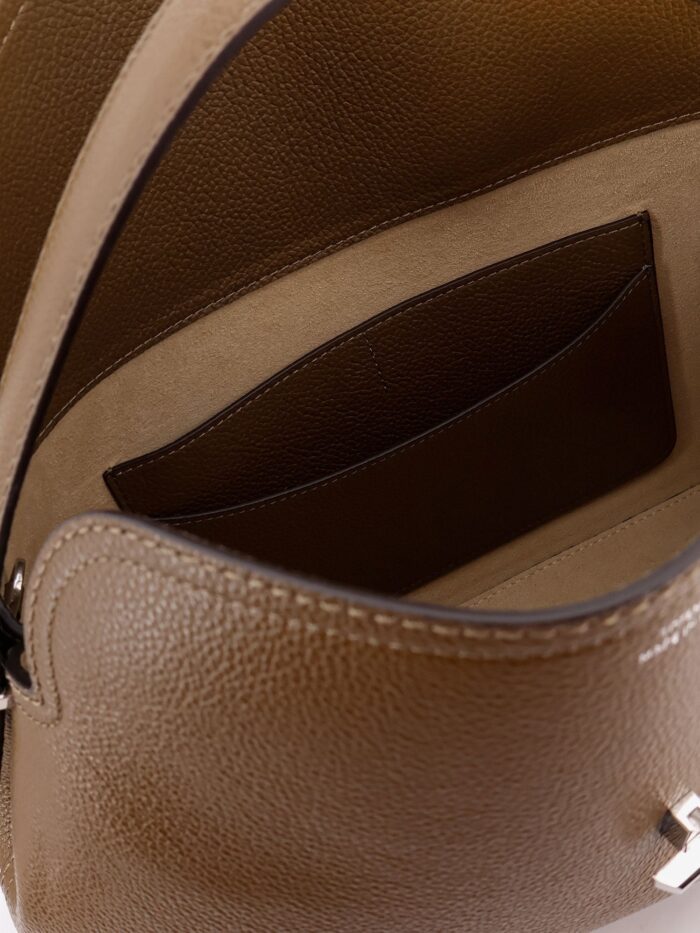 TOTEME T-Lock Hammered Leather Shoulder Bag