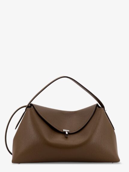 TOTEME T-Lock Hammered Leather Shoulder Bag