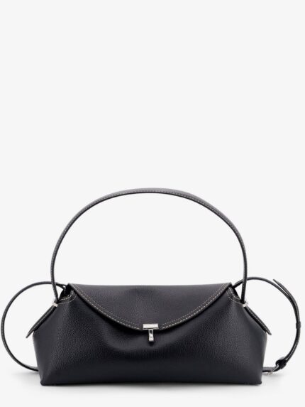 TOTEME T-Lock Hammered Leather Shoulder Bag