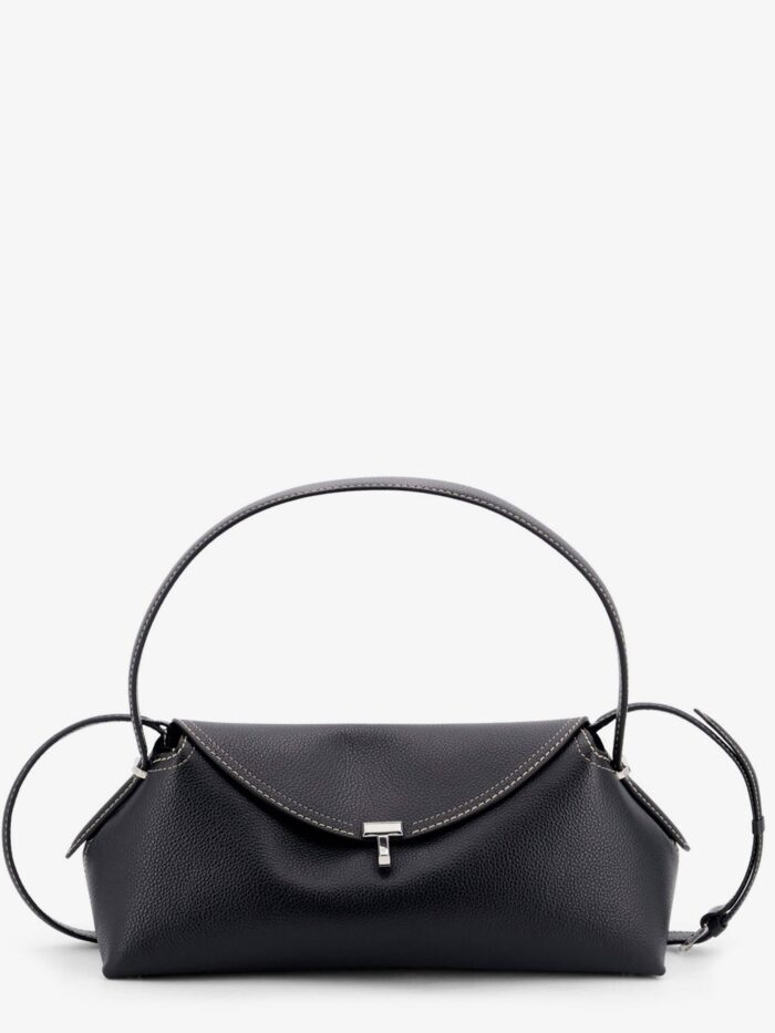 TOTEME T-Lock Hammered Leather Shoulder Bag