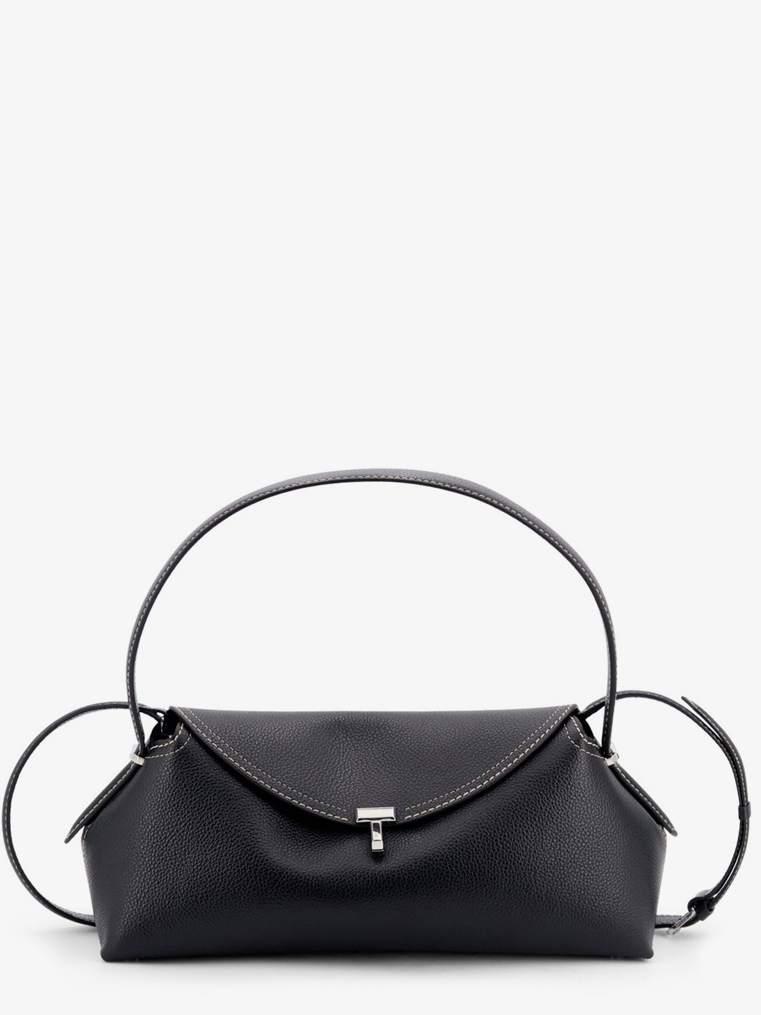 TOTEME T-Lock Hammered Leather Shoulder Bag