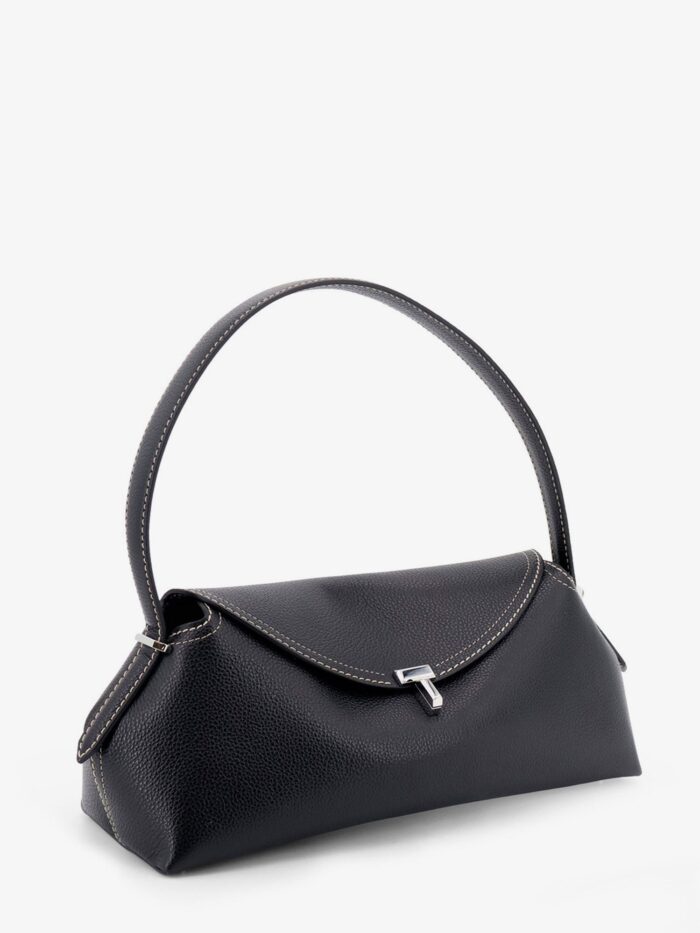 TOTEME T-Lock Hammered Leather Shoulder Bag