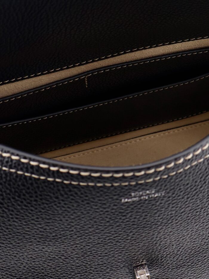 TOTEME T-Lock Hammered Leather Shoulder Bag