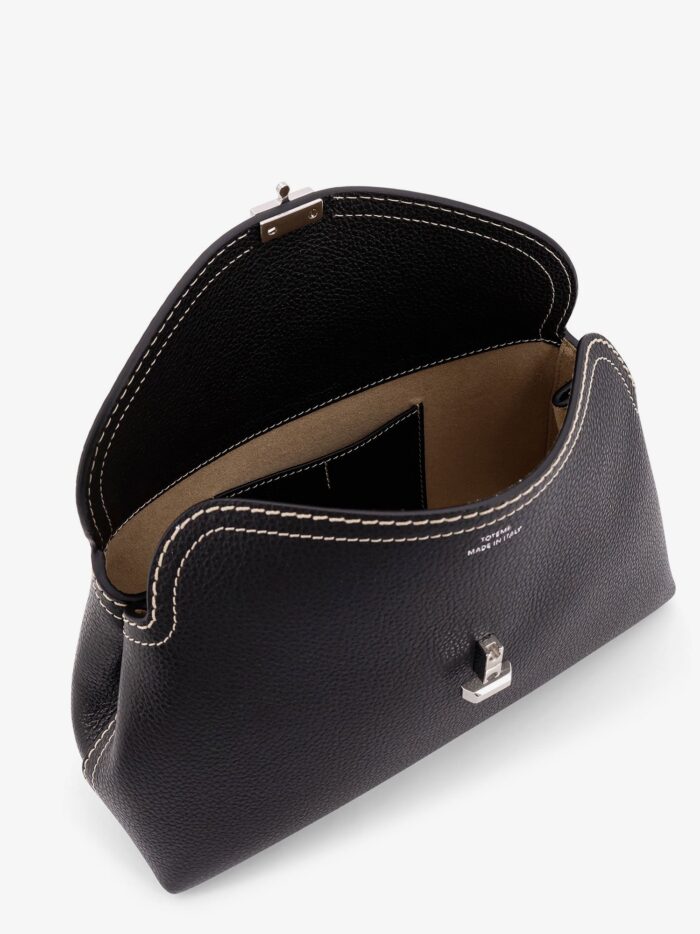 TOTEME T-Lock Leather Clutch With Contrasting Stitching